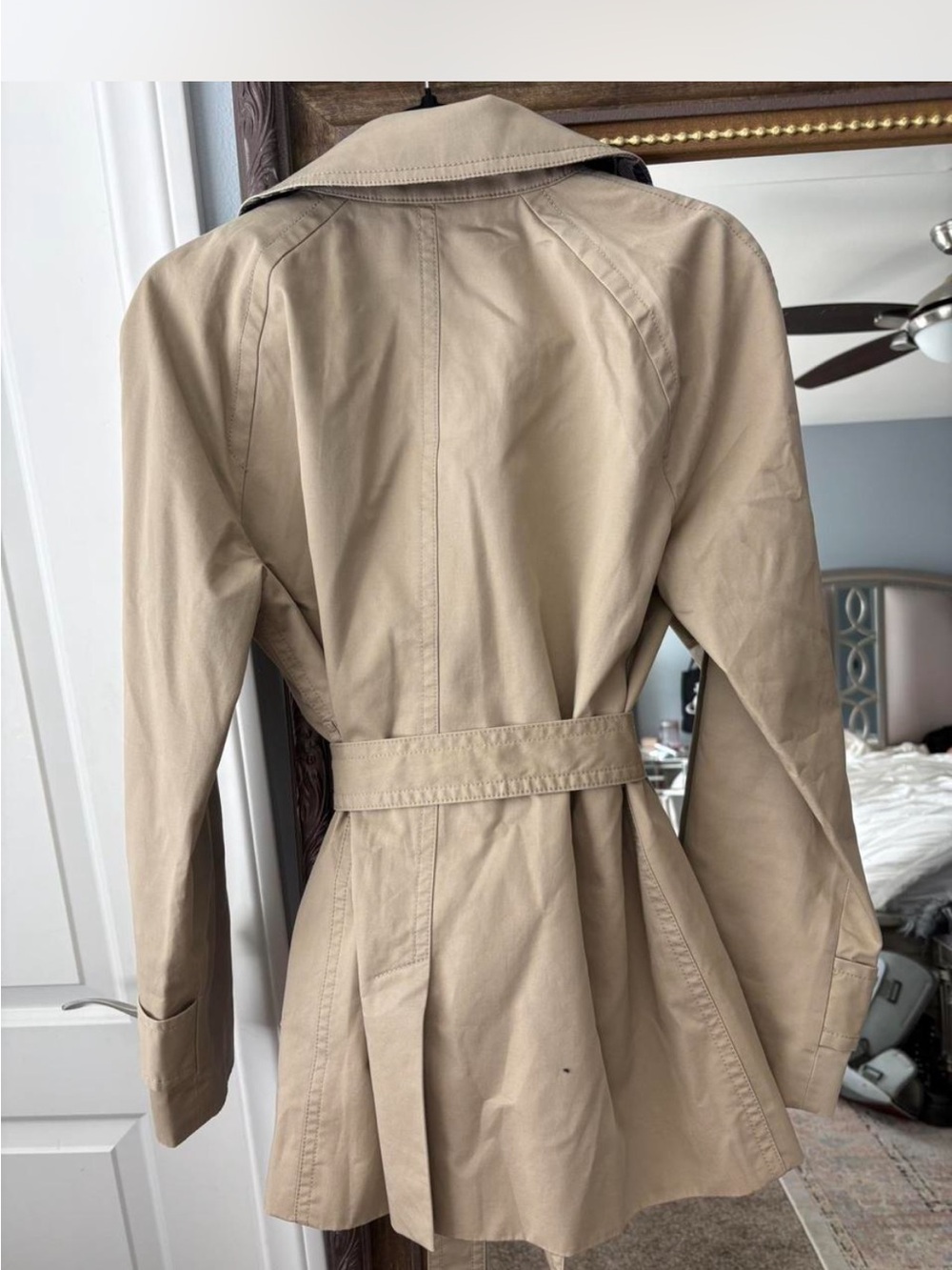 Coach Tan Double-Breasted Trench Coat with Belt - Picture 2 of 5